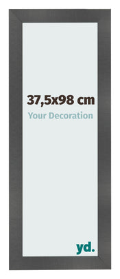 Cadre Photo 37 5x98cm Noir Argent Poli MDF Pisa De Face Mesure | Yourdecoration.fr