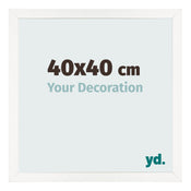 Cadre Photo 40x40 cm Blanc Brillant MDF Bologna De Face Mesure | Yourdecoration.fr