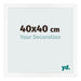 Cadre Photo 40x40 cm Blanc Mat MDF Bologna De Face Mesure | Yourdecoration.fr