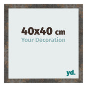 Cadre Photo 40x40 cm Metal Oxyde MDF Bologna De Face Mesure | Yourdecoration.fr