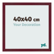 Cadre Photo 40x40 cm Vin Rouge Patine MDF Bologna De Face Mesure | Yourdecoration.fr