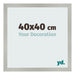 Cadre Photo 40x40cm Argent Mat MDF Bologna De Face Mesure | Yourdecoration.fr