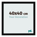 Cadre Photo 40x40cm Noir Brillant MDF Bologna De Face Mesure | Yourdecoration.fr