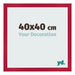 Cadre Photo 40x40cm Rouge MDF Bologna De Face Mesure | Yourdecoration.fr