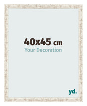 Cadre Photo 40x45cm Blanc Vintage MDF Bologna De Face Mesure | Yourdecoration.fr
