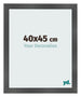 Cadre Photo 40x45cm Noir Argent Poli MDF Pisa De Face Mesure | Yourdecoration.fr