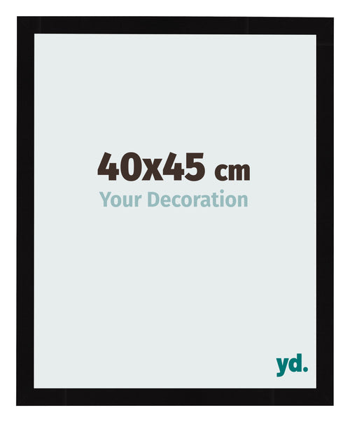 Cadre Photo 40x45cm Noir Brillant MDF Bologna De Face Mesure | Yourdecoration.fr