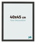 Cadre Photo 40x45cm Noir Grain de Bois MDF Bologna De Face Mesure | Yourdecoration.fr