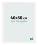 Cadre Photo 40x50 cm Blanc Brillant MDF Bologna De Face Mesure | Yourdecoration.fr