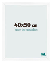 Cadre Photo 40x50 cm Blanc Mat MDF Bologna De Face Mesure | Yourdecoration.fr