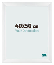 Cadre Photo 40x50cm Blanc Vintage MDF Pisa De Face Mesure | Yourdecoration.fr