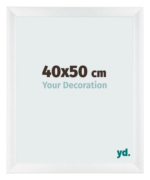 Cadre Photo 40x50cm Blanc Vintage MDF Pisa De Face Mesure | Yourdecoration.fr