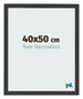 Cadre Photo 40x50cm Noir Grain de Bois MDF Bologna De Face Mesure | Yourdecoration.fr