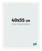 Cadre Photo 40x55 cm Blanc Brillant MDF Bologna De Face Mesure | Yourdecoration.fr