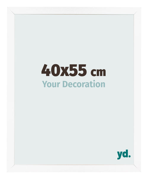 Cadre Photo 40x55 cm Blanc Mat MDF Bologna De Face Mesure | Yourdecoration.fr
