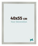Cadre Photo 40x55cm Argent Mat MDF Bologna De Face Mesure | Yourdecoration.fr