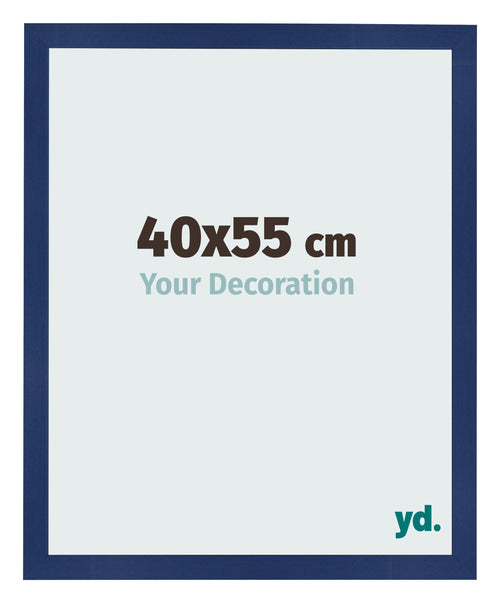 Cadre Photo 40x55cm Bleu Foncé Patiné MDF Bologna De Face Mesure | Yourdecoration.fr