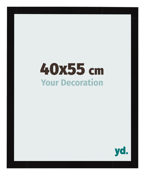 Cadre Photo 40x55cm Noir Brillant MDF Bologna De Face Mesure | Yourdecoration.fr
