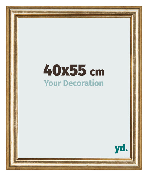 Cadre Photo 40x55cm Or Antique MDF Lazio De Face Mesure | Yourdecoration.fr