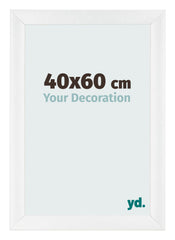 Cadre Photo 40x60cm Blanc Vintage MDF Pisa De Face Mesure | Yourdecoration.fr