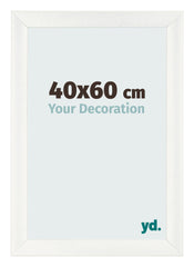 Cadre Photo 40x60cm Blanc Vintage MDF Pisa De Face Mesure | Yourdecoration.fr