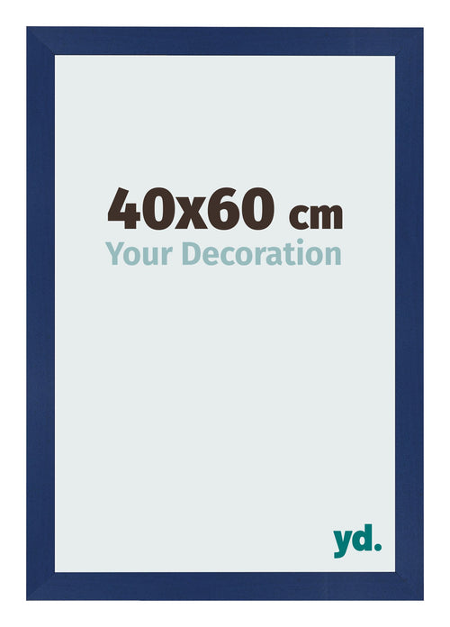 Cadre Photo 40x60cm Bleu Foncé Patiné MDF Bologna De Face Mesure | Yourdecoration.fr
