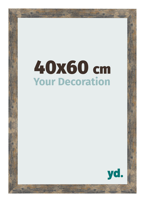 Cadre Photo 40x60cm Bleu Or Mélangé MDF Bologna De Face Mesure | Yourdecoration.fr