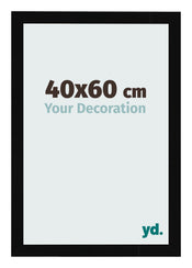 Cadre Photo 40x60cm Noir Brillant MDF Bologna De Face Mesure | Yourdecoration.fr