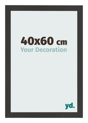 Cadre Photo 40x60cm Noir Grain de Bois MDF Bologna De Face Mesure | Yourdecoration.fr