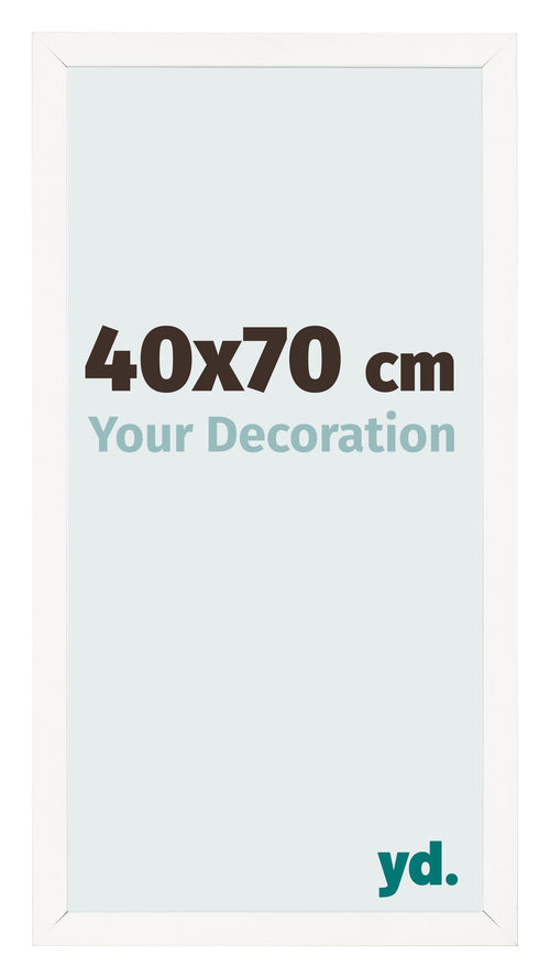 Cadre Photo 40x70 cm Blanc Brillant MDF Bologna De Face Mesure | Yourdecoration.fr