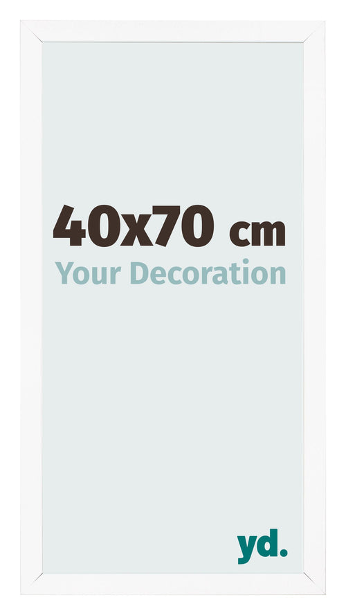 Cadre Photo 40x70 cm Blanc Mat MDF Bologna De Face Mesure | Yourdecoration.fr