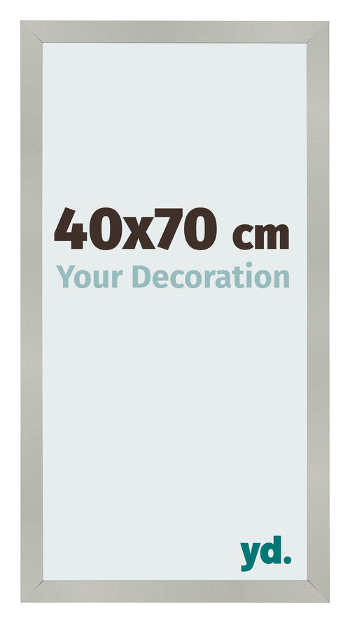 Cadre Photo 40x70cm Argent Mat MDF Bologna De Face Mesure | Yourdecoration.fr