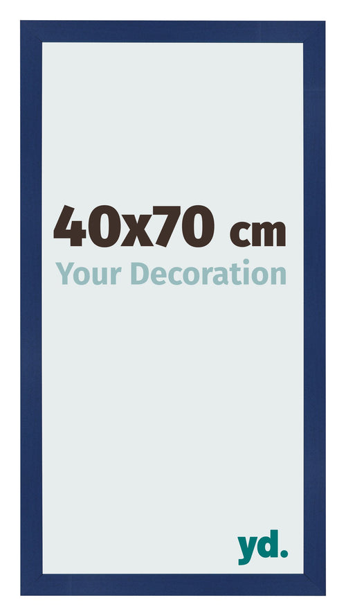 Cadre Photo 40x70cm Bleu Foncé Patiné MDF Bologna De Face Mesure | Yourdecoration.fr