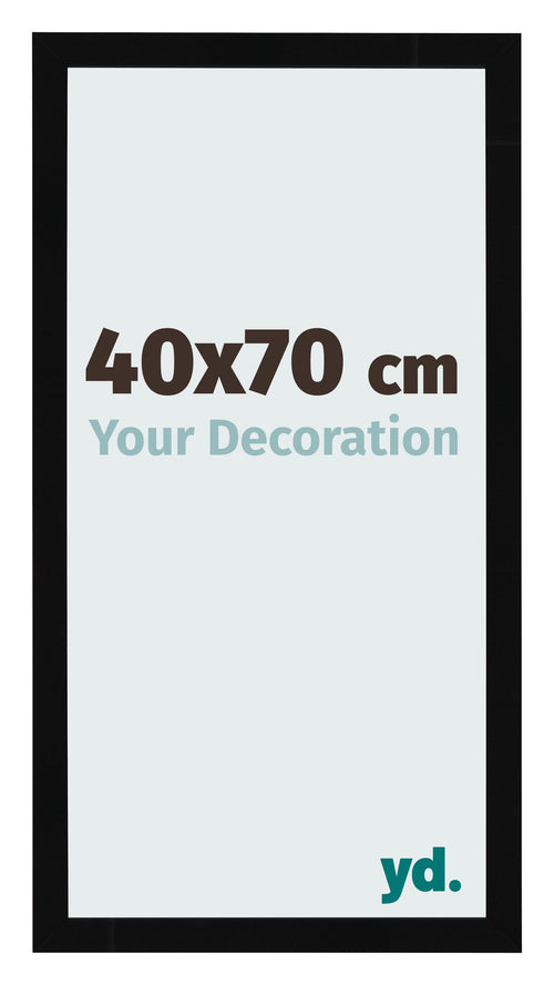 Cadre Photo 40x70cm Noir Brillant MDF Bologna De Face Mesure | Yourdecoration.fr