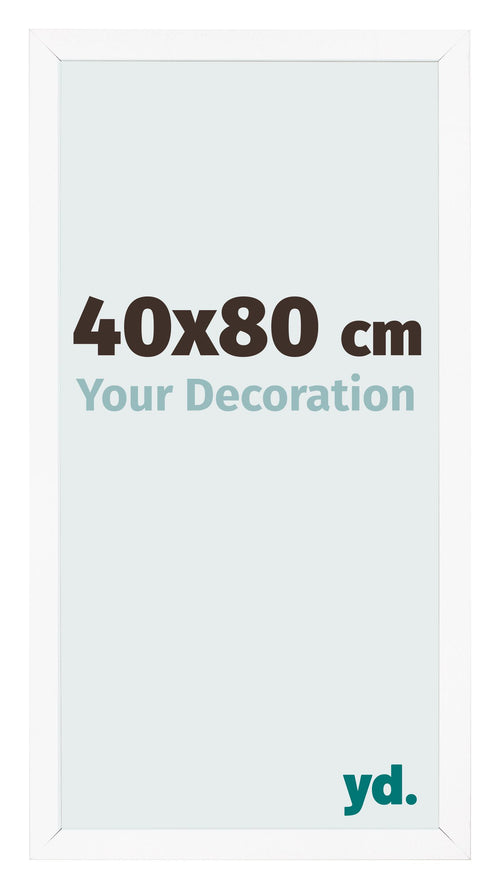 Cadre Photo 40x80 cm Blanc Mat MDF Bologna De Face Mesure | Yourdecoration.fr