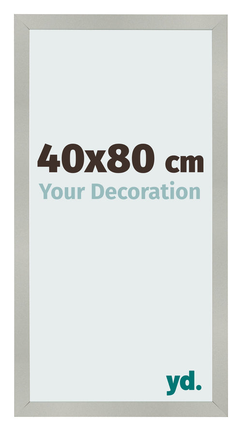 Cadre Photo 40x80cm Argent Mat MDF Bologna De Face Mesure | Yourdecoration.fr