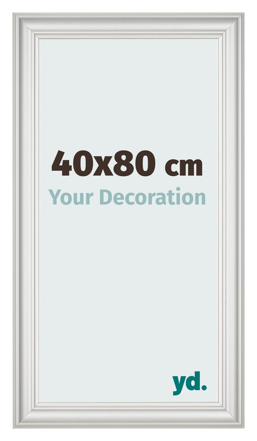 Cadre Photo 40x80cm Blanc Patine MDF Lazio De Face Mesure | Yourdecoration.fr