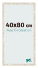 Cadre Photo 40x80cm Blanc Vintage MDF Bologna De Face Mesure | Yourdecoration.fr