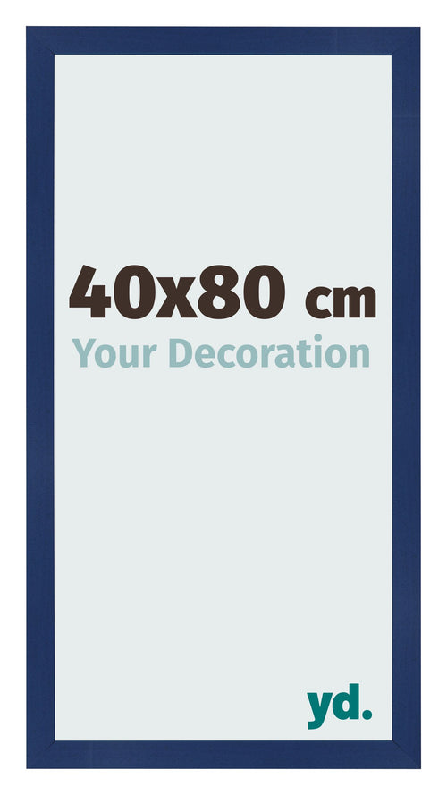 Cadre Photo 40x80cm Bleu Foncé Patiné MDF Bologna De Face Mesure | Yourdecoration.fr