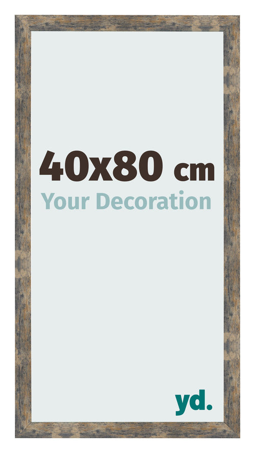 Cadre Photo 40x80cm Bleu Or Mélangé MDF Bologna De Face Mesure | Yourdecoration.fr