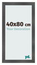 Cadre Photo 40x80cm Noir Argent Poli MDF Pisa De Face Mesure | Yourdecoration.fr