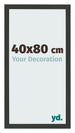 Cadre Photo 40x80cm Noir Grain de Bois MDF Bologna De Face Mesure | Yourdecoration.fr