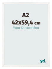 Cadre Photo 42x59 4 cm A2 Blanc Brillant MDF Bologna De Face Mesure | Yourdecoration.fr