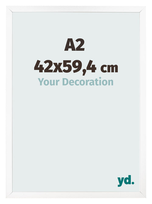 Cadre Photo 42x59 4 cm A2 Blanc Mat MDF Bologna De Face Mesure | Yourdecoration.fr