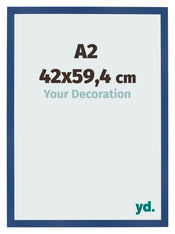 Cadre Photo 42x59 4 cm A2 Bleu Fonce MDF Bologna De Face Mesure | Yourdecoration.fr
