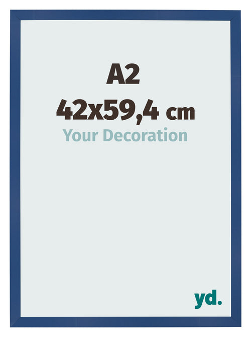 Cadre Photo 42x59 4 cm A2 Bleu Fonce MDF Bologna De Face Mesure | Yourdecoration.fr