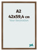 Cadre Photo 42x59 4 cm A2 Chene Rustique MDF Bologna De Face Mesure | Yourdecoration.fr