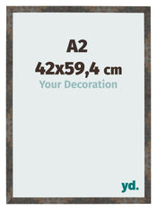 Cadre Photo 42x59 4 cm A2 Metal Oxyde MDF Bologna De Face Mesure | Yourdecoration.fr