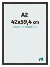 Cadre Photo 42x59 4 cm A2 Noir Mat MDF Bologna De Face Mesure | Yourdecoration.fr
