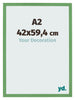 Cadre Photo 42x59 4 cm A2 Vert MDF Bologna De Face Mesure | Yourdecoration.fr